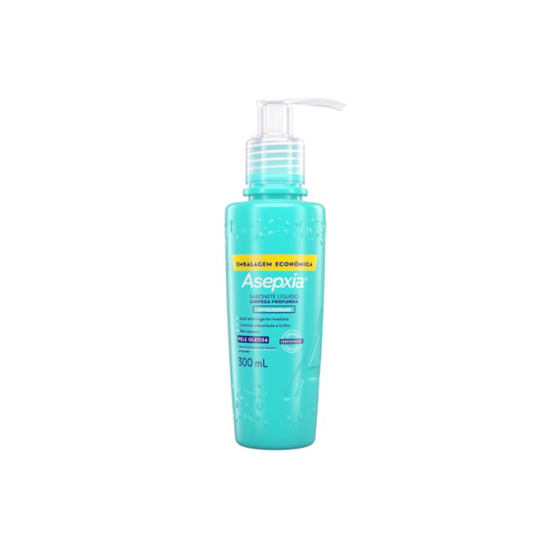 Asepxia Sabonete Líquido Limpeza Profunda Antioleosidade 300ml
