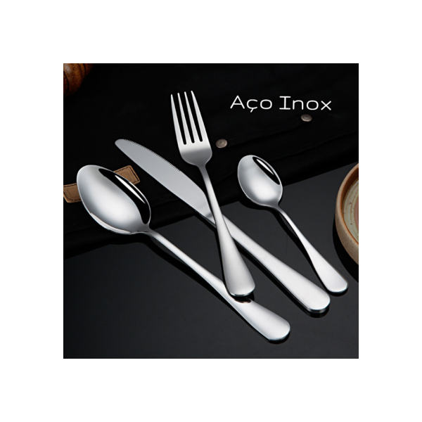 24 Peças Jogo De Faca Garfo Colher De Mesa Usado Em Restaurantes E Cozinhas Promoção