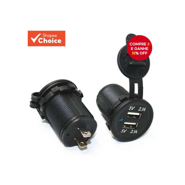 Porta USB Dupla 3.1A Carregador De Carro Com Abertura LED Modificado Motorhome/yacht 12-24V universal