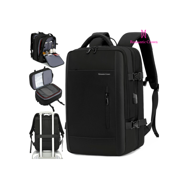 ROMANTIC CROWN Mochila de Viagem Masculina e Feminina Impermeável Reforçada Executiva para Notebook