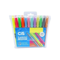 Marca Texto Lumini, CIS, 56.9801, Multicor, Estojo com 12 unidades (7 Cores Pastel e 5 Neon)