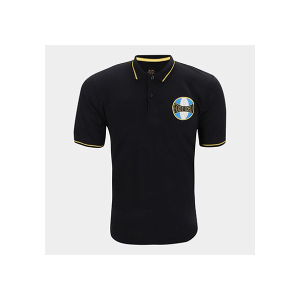 Camisa Polo Grêmio RetrôMania Vintage Masculina - Preto