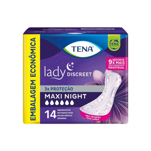 Absorvente Para Incontinência Urinária Lady Discreet Maxi Night 14 Unidades, Tena