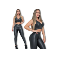 Conjunto Feminino Fitness Top Cropped Bojo Removível Legging