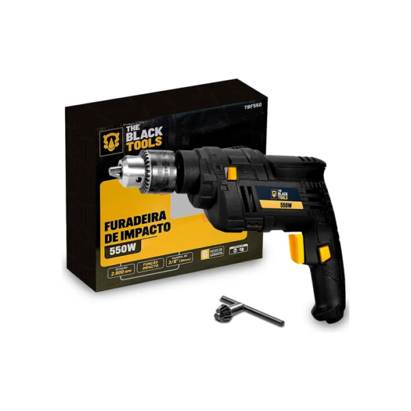 Furadeira Elétrica De Impacto 550w 3/8 10mm Profissional Tbf550k The Black Tools