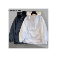 Jaqueta Plus Size jaqueta com capuz jaqueta masculina jaqueta feminina All-Match Workwear costura blusão jaqueta meio zí