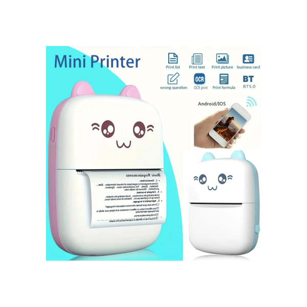 Mini impressora térmica sem fio bt 200dpi etiqueta foto memorando pergunta errada impressão tag impressora bluetooth cabo usb portátil