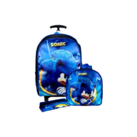 Mochila Infantil Rodinha Masculina Kit Voltas Aulas Escolar