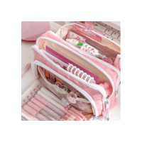 Estojo Kawaii Para Lápis Grande Capacidade Com Porta-Caneta Fofo Estudantes De Volta Às Aulas Papelaria Coreana