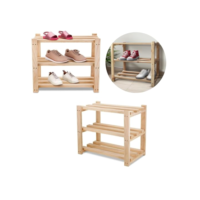 Sapateira de Pinus Organizadora de Sapatos Até 6 Pares 3 Andares Para Quarto Sala Hall