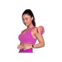 SELENE Top Academia Treino Fitness Microfibra sem Costura de Poliamida, Magenta Mescla, M