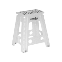 Banqueta Plástica Dobrável, Branca, Altura 450 Mm, Vonder