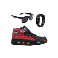 Botinha Infantil De Led Homem Aranha Promoção Menino Brindes