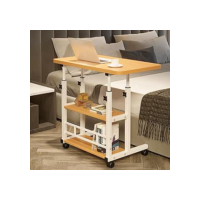 Mesa portátil para sofá e cama, mesa lateral para laptop com altura ajustável (Nogueira)