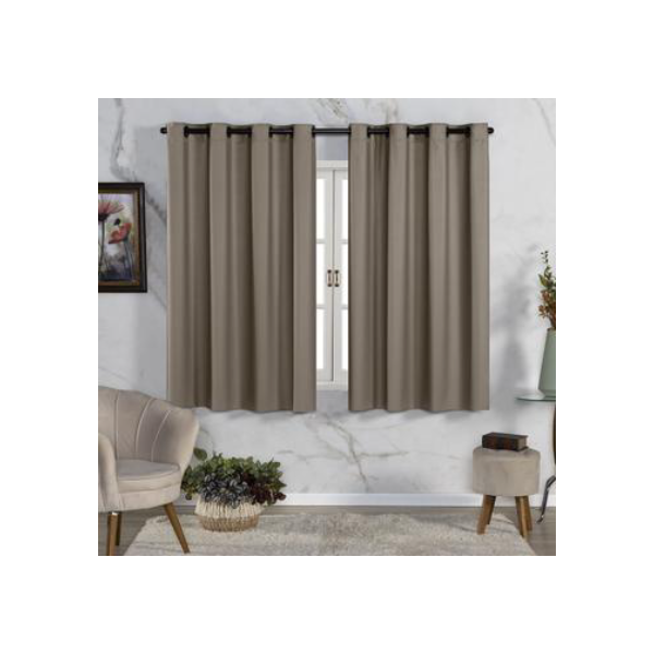 Cortina Blackout de PVC 2,00m x 1,30m Cinza Corta Luz - Feffo Cortinas