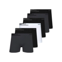 Kit 6 Cuecas Boxer Lupo Masculina Cueca Microfibra Sem Costura Box Original - Grafite+Branco