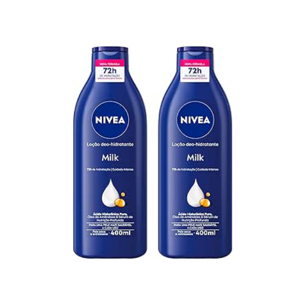 NIVEA Kit Loção Hidratante Milk Pele Seca a Extrasseca 400ml (2 unidades)