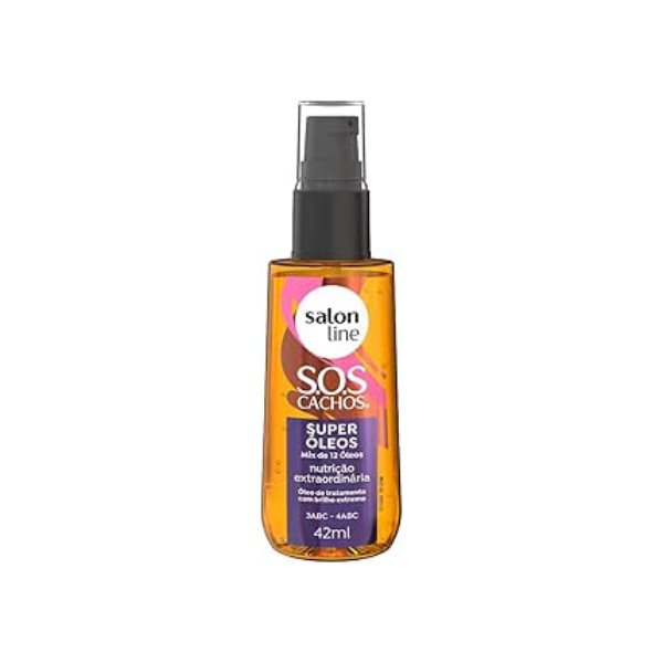 Salon Line, Super Óleos, SOS Cachos, Não Vegano - Para Cabelos Cacheados e Crespos, 42ml