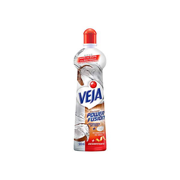 Veja Desinfetante Multiuso Power Fusion Coco 500Ml Branco/Vermelho