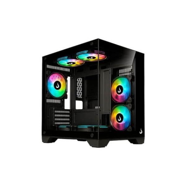 Gabinete Gamer Rise Mode Galaxy Glass M Mini, M-ATX, Lateral e Frontal em Vidro Temperado, Preto - RM-GA-GGMN-FB