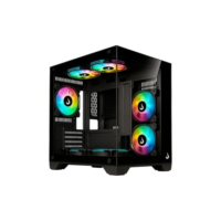 Gabinete Gamer Rise Mode Galaxy Glass M Mini, M-ATX, Lateral e Frontal em Vidro Temperado, Preto - RM-GA-GGMN-FB