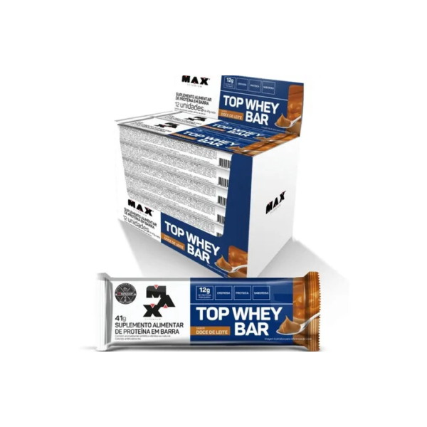 Top Whey Bar - Caixa C/12 Unidades - Max Titanium Sabor Doce de leite