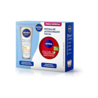 NIVEA PROT SOL FACIAL T.SECO FPS70 40ML + NIVEA CREME FACIAL ANTISSINAIS 100G