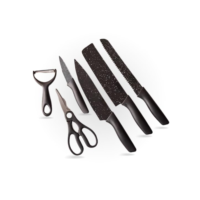 Jogo De Facas Kit 6 Peças Conjunto Inox Gourmet Antiaderente Churrasco Cozinha