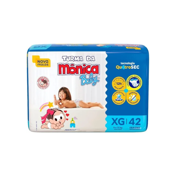 Fralda Descartável Turma da Mônica Baby XG Pacote 42 Unidades