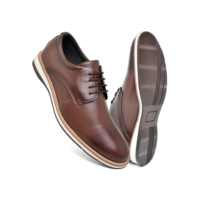 Sapato Casual Sapatenis Oxford Derby Confortável Marrom Preto Couro Sintético Presente Dia Dos Pais