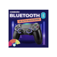 Controle Sem Fio Compatível PS4, PC e Smart TV - Bluetooth, Vibração, Bateria Recarregável, Alta Precisão, Ergonômico