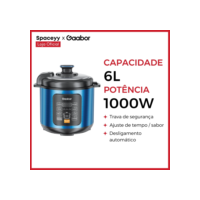 Panela de Pressão Elétrica 6L Gaabor Multifuncional 1000W 8 Funções