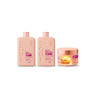 KIT CAPILAR 3 ITENS MIX DE SILICONE  SOUL - SHAMPOO TURBO - CONDICIONADOR TURBO E MÁSCARA CAPILAR