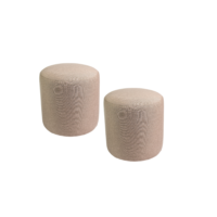 Kit 2 Puff Perse Decorativo tecido em Linho