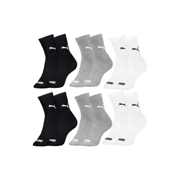 Kit 6 Pares Meias Puma Cano Médio Masculino Adulto Algodão