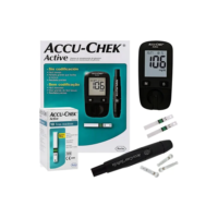 Kit Medidor De Glicose Accu Chek Active Roche Cor Preto