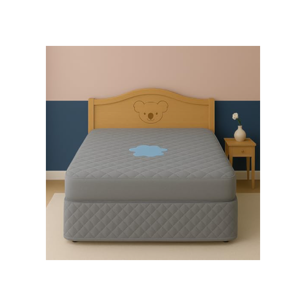 Capa Impermeável Protetor para Colchão Viuvo - 4 Camadas de Proteção - 100% Impermeável - Respirável e Não faz barulho (Cinza, Viuvo)