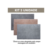 Kit 3 Tapete Bolinha Banheiro Microfibra Dedinho Antiderrapante Alta Absorção Macio 38 X 58cm