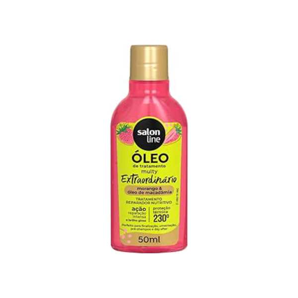 Salon Line, Óleo Capilar de Tratamento, Multy Extraordinário, Cachos dos Sonhos, Morango e Óleo de Macadâmia - Para Todos os Tipos de Cabelos, 50ml