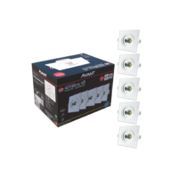 Kit 5 Spot Led Authentic Embutir 5w 3000k Branco Quente 110v/220v Bivolt Ip20 Quadrado Branco Cod: 865020674 Avant