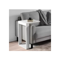 Mesa Lateral de Canto Apoio Encaixa no Braço do Sofa para apoiar Notebook Prato Copo (Branco)
