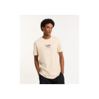 Camiseta Long em Meia Malha com Estampa No Way Out Bege