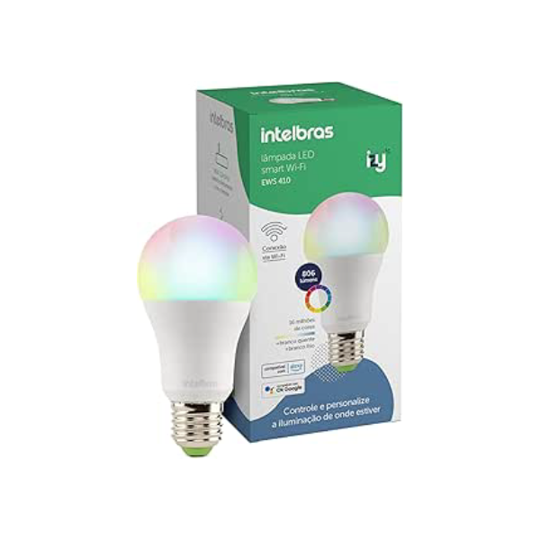Lâmpada Smart Inteligente EWS 410 com 16 milhões de cores Wi-Fi compatível com Alexa Intelbras