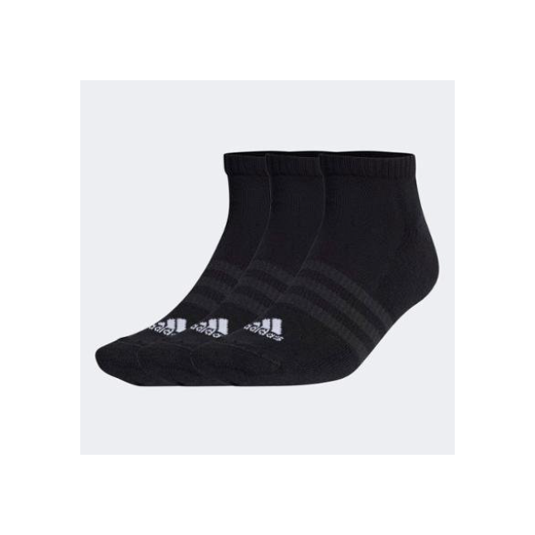 Kit Meia Adidas Cano Baixo c/ 3 Pares - Preto+Branco