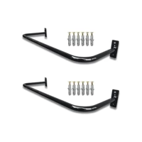 2 Arara de roupas para Parede 80 cm Preta com Kit de Instalação