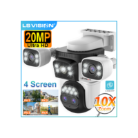 LS VISION 10K UHD Câmera IP WIFI externa 10XZoom Quatro telas 360 PTZ Câmera de segurança Detecção humana Cctv Câmera de vigilância doméstica