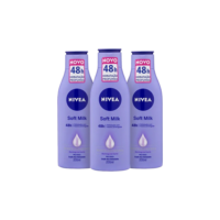 KIT NIVEA Loção Hidratante Soft Milk Hidratação Profunda 200ml - 3 Unidades