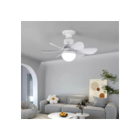 Ventilador De Teto 6 Folhas Wind Light Silent Lâmpada Led C/ Controle Remoto Silenciosa 60W