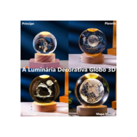 Luminária Decorativa Globo De LED Bola De Cristal Colorido 6Cm Bivolt 3D Com USB Enfeite Universo