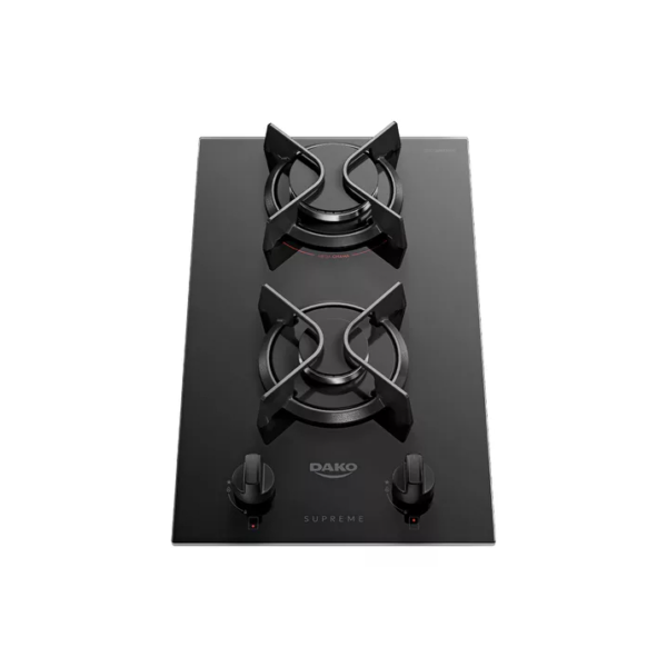 Cooktop Dako 2 Bocas, a Gás Mesa de Vidro Preto Bivolt